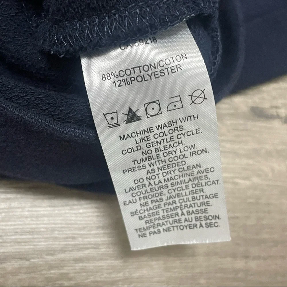 Pendleton Fleece Sweatshirt Hoodie Full Zip Chief Joseph Logo Navy Blue Size L